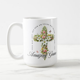 Amazing Grace Floral Christian Kreuz Kaffeetasse