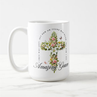 Amazing Grace Floral Christian Kreuz Kaffeetasse