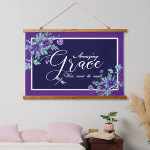 Amazing Grace floral Wandteppich Mit Holzrahmen