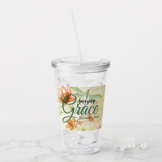 Amazing Grace Flowers and Draquelly Acryltrinkbecher (Vorderseite Ice)