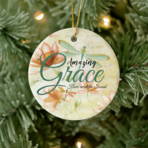 Amazing Grace Flowers and Draquelly Keramik Ornament