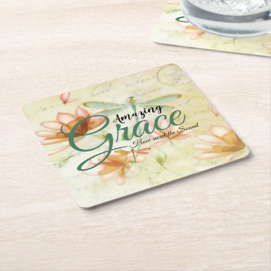 Amazing Grace Flowers and Draquelly Rechteckiger Pappuntersetzer (angewinkelt)