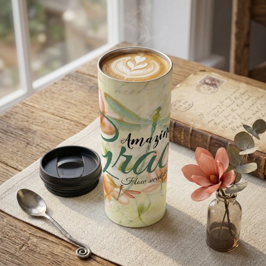 Amazing Grace Flowers and Draquelly Thermosbecher
