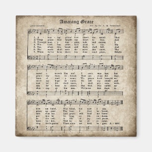 Amazing Grace im Vintage-Stil-Hymnenmagnet Magnet