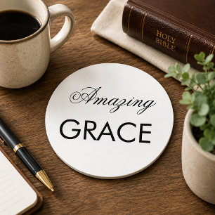 Amazing Grace Kalligrafie Runder Aufkleber