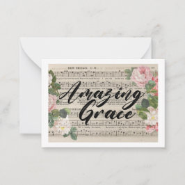 Amazing Grace - Original Music Sheet Mitteilungskarte