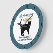Amazing Grace Rescue Cat Große Wanduhr (Winkel)