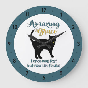 Amazing Grace Rescue Cat Große Wanduhr