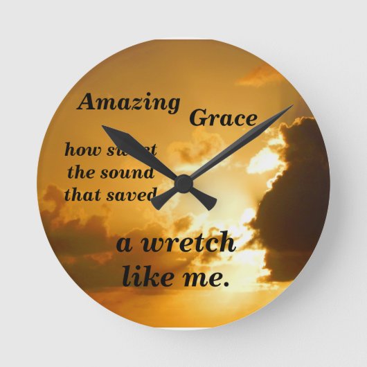 Amazing Grace Runde Wanduhr (Vorderseite)