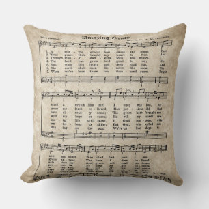 Amazing Grace Vintage-Hymnen-Notenblattuhr Kissen