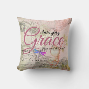 Amazing Grace vintage rosa Kissen