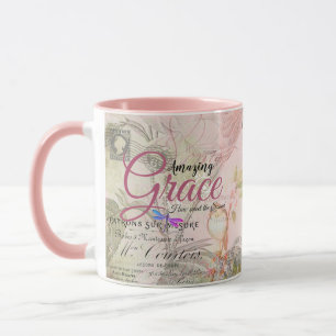 Amazing Grace vintage rosa   Tasse