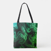 Amazing Green + Dark Green Swirls on This Reusable Tasche (Rückseite)