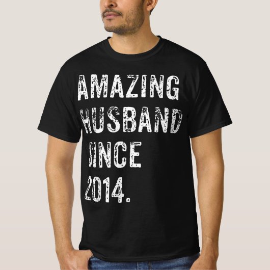 Amazing Husband Since 2014 8 Years Wedding Anniver T-Shirt (Vorderseite)