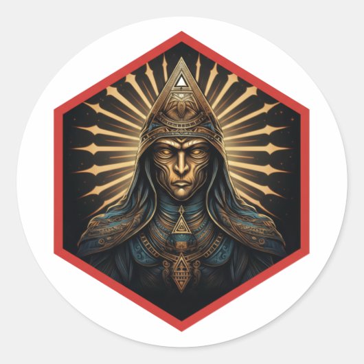 Amazing Illuminati Fantasy Portrait Runder Aufkleber (Vorderseite)