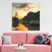 amazing lake in the mountains while afterglow leinwanddruck (Insitu (Wohnzimmer))