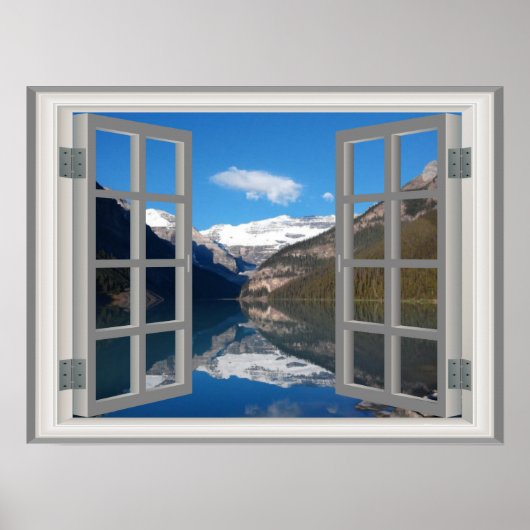 Amazing Lake Louise Mountain Fab Window Poster (Vorne)