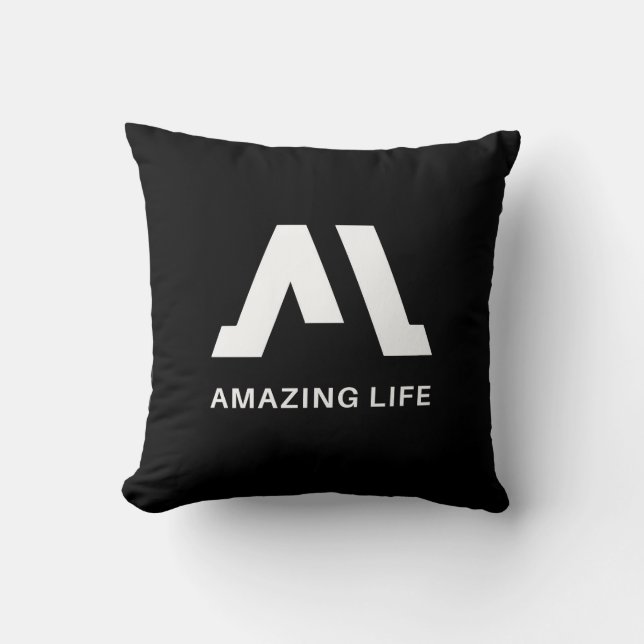 Amazing Life Monochrome A Logo Kissen (Vorderseite)