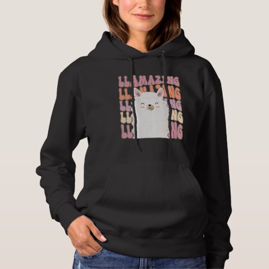 Amazing Llama Llamazing Retro Llama Hoodie (Vorderseite)