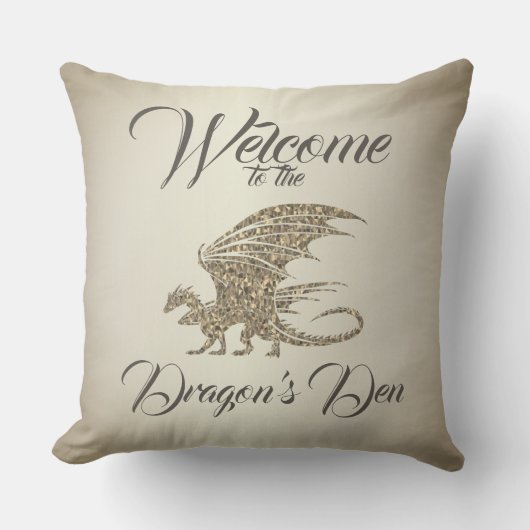 Amazing Mosaic Dragon Golden Welcome Kissen (Vorderseite)