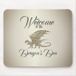 Amazing Mosaic Dragon Golden Welcome Mousepad