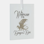 Amazing Mosaic Dragon Golden Welcome Ornament Aus Glas (Vorderseite Rechts)