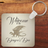 Amazing Mosaic Dragon Golden Welcome Schlüsselanhänger (Rückseite)