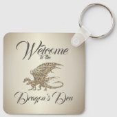 Amazing Mosaic Dragon Golden Welcome Schlüsselanhänger (Rückseite)