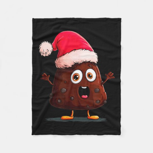 Amazing Pudding Look With Christmas Hat  Fleecedecke (Vorderseite)