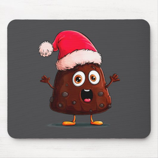 Amazing Pudding Look With Christmas Hat Mousepad (Vorne)