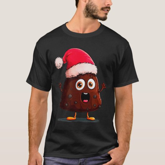 Amazing Pudding Look With Christmas Hat T-Shirt (Vorderseite)