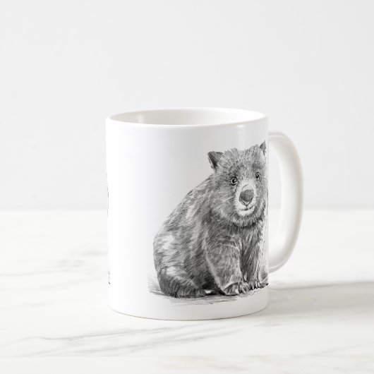 Amazing realistic wombat in pencil drawing style kaffeetasse (VorderseiteRechts)