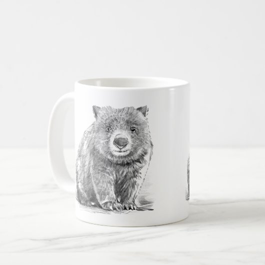 Amazing realistic wombat in pencil drawing style kaffeetasse (Vorderseite Links)