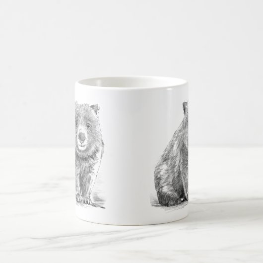 Amazing realistic wombat in pencil drawing style kaffeetasse (Mittel)