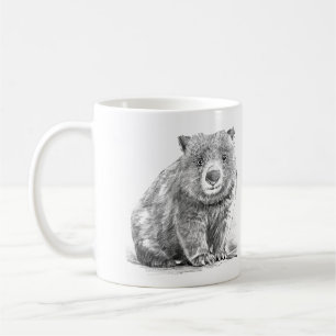 Amazing realistic wombat in pencil drawing style kaffeetasse
