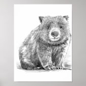 Amazing realistic wombat in pencil drawing style poster (Vorne)