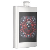 Amazing Red/Black Checkered Mandelbrot Starbursts Flachmann (Rechts)