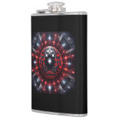 Amazing Red/Black Checkered Mandelbrot Starbursts Flachmann (Links)