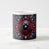 Amazing Red/Black Checkered Mandelbrot Starbursts Jumbo-Tasse (Vorderseite)