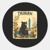 Amazing Taiwan Graphic In Nature With Cute Bear  Runder Aufkleber (Vorderseite)