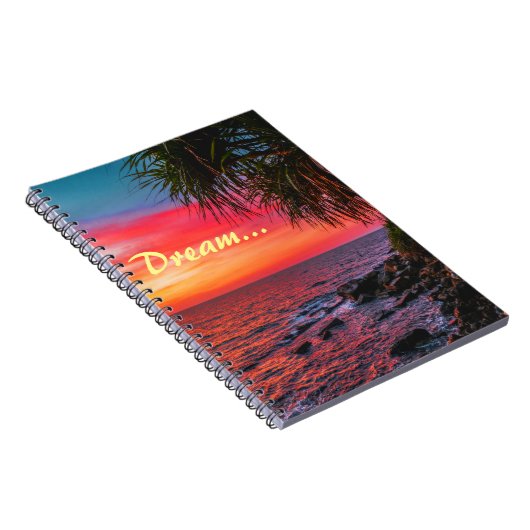 Amazing Tropical Ocean Palm Sunset Dream Notizblock (Rechte Seite)