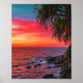 Amazing Tropical Ocean Palm Sunset Dream Poster (Vorne)
