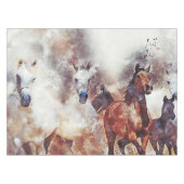 Amazing white and bay horses in a gallop tischdecke (Vorderseite (Horizontal))