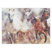 Amazing white and bay horses in a gallop tischdecke (Vorderseite (Horizontal))