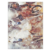 Amazing white and bay horses in a gallop tischdecke (Vorderseite)
