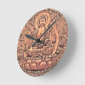 Amazingly Detailed Copper Buddha Runde Wanduhr (Winkel)