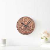 Amazingly Detailed Copper Buddha Runde Wanduhr (Zuhause)
