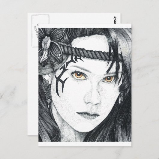 Amazon-Krieger (Gesicht) - Leere Postkarte (Vorne/Hinten)