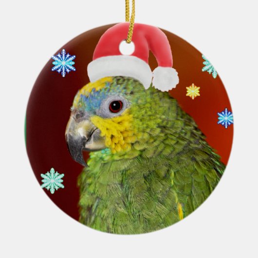 Amazon Parrot Santa Ornament (Vorne)