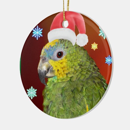 Amazon Parrot Santa Ornament (Links)